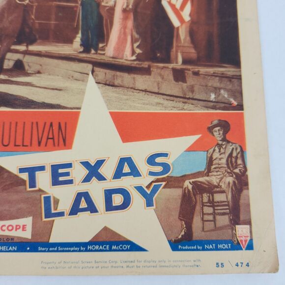 Texas Lady 1955 Lobby Card Movie Poster Claudette Colbert Barry Sullivan Western - Picture 5 of 7